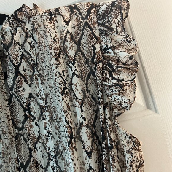 TCEC Snake Print Smocked Waist Mini Dress Size Large - Picture 12 of 12